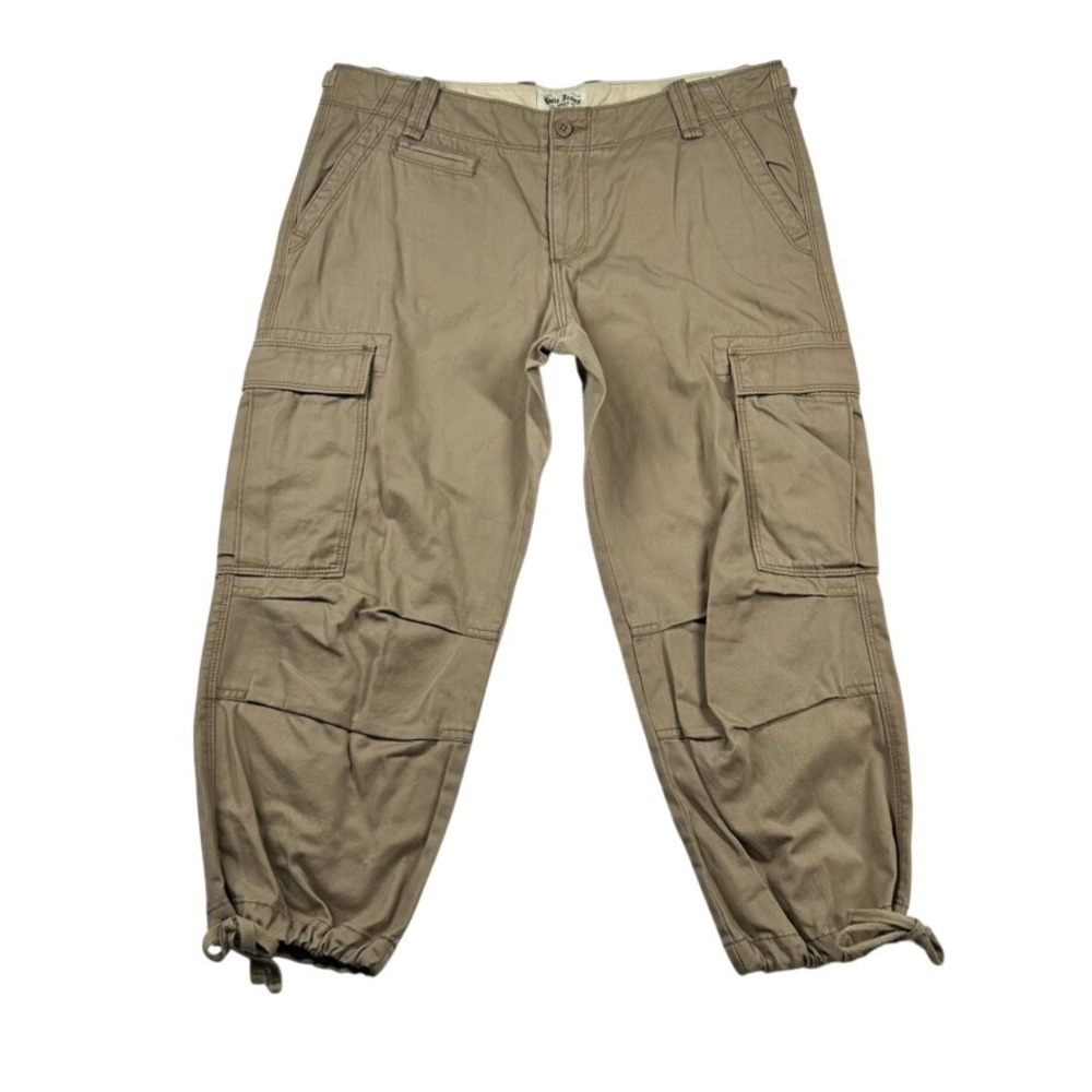 Polo Jeans Ralph Lauren Pants Womens 12 Capri Khaki Cargo Drawstring Utility y2K